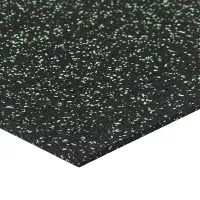 Černo-zelená gumová podlahová deska (puzzle - okraj) FLOMA FitFlo SF1050 - délka 50 cm, šířka 50 cm, výška 0,8 cm