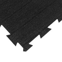 Černá gumová podlahová deska (puzzle - okraj) FLOMA FitFlo SF1050 - délka 50 cm, šířka 50 cm, výška 1 cm