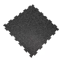 Černo-bílá gumová podlahová deska (puzzle - střed) FLOMA FitFlo SF1050 - délka 100 cm, šířka 100 cm, výška 0,8 cm