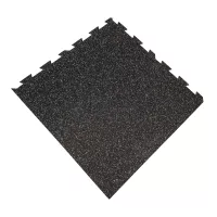 Černo-bílo-červená gumová podlahová deska (puzzle - roh) FLOMA FitFlo SF1050 - délka 100 cm, šířka 100 cm, výška 0,8 cm