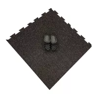 Černo-červená gumová podlahová deska (puzzle - roh) FLOMA FitFlo SF1050 - délka 100 cm, šířka 100 cm, výška 0,8 cm