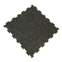 Černo-žlutá gumová podlahová deska (puzzle - střed) FLOMA FitFlo SF1050 - délka 100 cm, šířka 100 cm, výška 0,8 cm