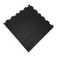 Černá gumová podlahová deska (puzzle - roh) FLOMA FitFlo SF1050 - délka 100 cm, šířka 100 cm, výška 0,8 cm