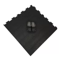Černá gumová podlahová deska (puzzle - roh) FLOMA FitFlo SF1050 - délka 100 cm, šířka 100 cm, výška 0,8 cm