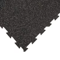 Černo-bílo-červená gumová podlahová deska (puzzle - okraj) FLOMA FitFlo SF1050 - délka 100 cm, šířka 100 cm, výška 1,6 cm