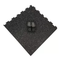Černo-bílo-červená gumová podlahová deska (puzzle - roh) FLOMA FitFlo SF1050 - délka 100 cm, šířka 100 cm, výška 1,6 cm