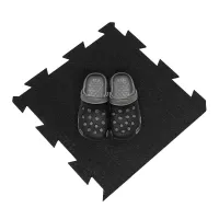 Černá gumová podlahová deska (puzzle - okraj) FLOMA FitFlo SF1050 - délka 50 cm, šířka 50 cm, výška 1,6 cm