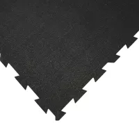 Černá gumová podlahová deska (puzzle - střed) FLOMA FitFlo SF1050 - délka 100 cm, šířka 100 cm, výška 1 cm