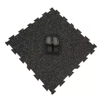 Černo-bílo-červená gumová podlahová deska (puzzle - střed) FLOMA FitFlo SF1050 - délka 100 cm, šířka 100 cm, výška 1 cm