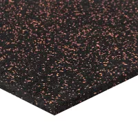 Černo-červená gumová podlahová deska (puzzle - okraj) FLOMA FitFlo SF1050 - délka 100 cm, šířka 100 cm, výška 1,6 cm