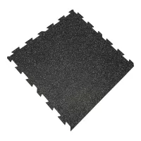 Černo-šedá gumová podlahová deska (puzzle - okraj) FLOMA FitFlo SF1050 - délka 100 cm, šířka 100 cm, výška 1,6 cm