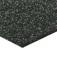 Černo-zelená gumová podlahová deska (puzzle - okraj) FLOMA FitFlo SF1050 - délka 100 cm, šířka 100 cm, výška 1,6 cm