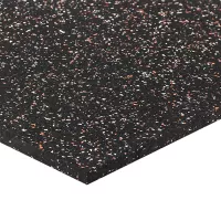 Černo-bílo-červená gumová podlahová deska (puzzle - roh) FLOMA FitFlo SF1050 - délka 50 cm, šířka 50 cm, výška 1,6 cm