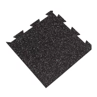 Černo-bílo-červená gumová podlahová deska (puzzle - roh) FLOMA FitFlo SF1050 - délka 50 cm, šířka 50 cm, výška 1,6 cm