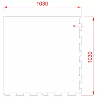 Černo-bílo-modrá gumová podlahová deska (puzzle - okraj) FLOMA FitFlo SF1050 - délka 100 cm, šířka 100 cm, výška 1 cm