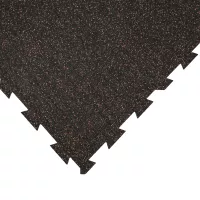 Černo-červená gumová podlahová deska (puzzle - okraj) FLOMA FitFlo SF1050 - délka 100 cm, šířka 100 cm, výška 1 cm