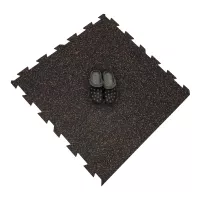 Černo-červená gumová podlahová deska (puzzle - okraj) FLOMA FitFlo SF1050 - délka 100 cm, šířka 100 cm, výška 1 cm