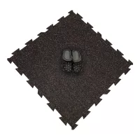 Černo-červená gumová podlahová deska (puzzle - střed) FLOMA FitFlo SF1050 - délka 100 cm, šířka 100 cm, výška 1 cm