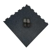 Černo-modrá gumová podlahová deska (puzzle - roh) FLOMA FitFlo SF1050 - délka 100 cm, šířka 100 cm, výška 1 cm