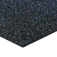 Černo-modrá gumová podlahová deska (puzzle - roh) FLOMA FitFlo SF1050 - délka 100 cm, šířka 100 cm, výška 1 cm