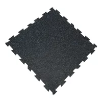 Černo-modrá gumová podlahová deska (puzzle - střed) FLOMA FitFlo SF1050 - délka 100 cm, šířka 100 cm, výška 1 cm