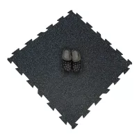 Černo-modrá gumová podlahová deska (puzzle - střed) FLOMA FitFlo SF1050 - délka 100 cm, šířka 100 cm, výška 1 cm