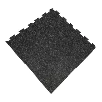 Černo-šedá gumová podlahová deska (puzzle - roh) FLOMA FitFlo SF1050 - délka 100 cm, šířka 100 cm, výška 1 cm