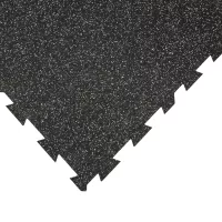 Černo-šedá gumová podlahová deska (puzzle - roh) FLOMA FitFlo SF1050 - délka 100 cm, šířka 100 cm, výška 1 cm