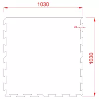 Černo-šedá gumová podlahová deska (puzzle - roh) FLOMA FitFlo SF1050 - délka 100 cm, šířka 100 cm, výška 1 cm
