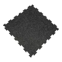 Černo-šedá gumová podlahová deska (puzzle - střed) FLOMA FitFlo SF1050 - délka 100 cm, šířka 100 cm, výška 1 cm