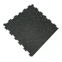 Černo-zelená gumová podlahová deska (puzzle - okraj) FLOMA FitFlo SF1050 - délka 100 cm, šířka 100 cm, výška 1 cm