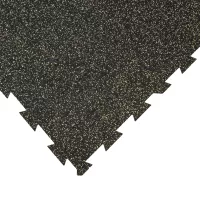 Černo-žlutá gumová podlahová deska (puzzle - střed) FLOMA FitFlo SF1050 - délka 100 cm, šířka 100 cm, výška 1 cm