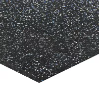 Černo-bílo-modrá gumová podlahová deska (puzzle - okraj) FLOMA FitFlo SF1050 - délka 50 cm, šířka 50 cm, výška 1,6 cm