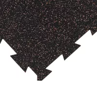 Černo-červená gumová podlahová deska (puzzle - okraj) FLOMA FitFlo SF1050 - délka 50 cm, šířka 50 cm, výška 1 cm