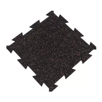Černo-červená gumová podlahová deska (puzzle - střed) FLOMA FitFlo SF1050 - délka 50 cm, šířka 50 cm, výška 1 cm