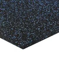 Černo-modrá gumová podlahová deska (puzzle - střed) FLOMA FitFlo SF1050 - délka 50 cm, šířka 50 cm, výška 1,6 cm