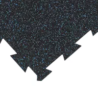 Černo-modrá gumová podlahová deska (puzzle - střed) FLOMA FitFlo SF1050 - délka 50 cm, šířka 50 cm, výška 1,6 cm