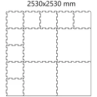 Černo-modrá gumová podlahová deska (puzzle - střed) FLOMA FitFlo SF1050 - délka 50 cm, šířka 50 cm, výška 1 cm