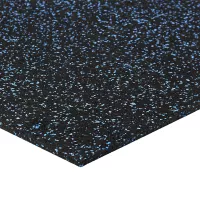 Černo-modrá gumová podlahová deska (puzzle - střed) FLOMA FitFlo SF1050 - délka 50 cm, šířka 50 cm, výška 1 cm
