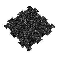 Černo-šedá gumová podlahová deska (puzzle - střed) FLOMA FitFlo SF1050 - délka 50 cm, šířka 50 cm, výška 1,6 cm
