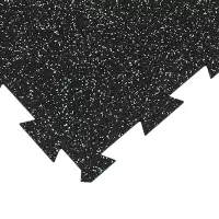 Černo-zelená gumová podlahová deska (puzzle - okraj) FLOMA FitFlo SF1050 - délka 50 cm, šířka 50 cm, výška 1,6 cm