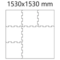 Černo-zelená gumová podlahová deska (puzzle - roh) FLOMA FitFlo SF1050 - délka 50 cm, šířka 50 cm, výška 1,6 cm