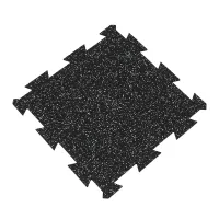 Černo-zelená gumová podlahová deska (puzzle - střed) FLOMA FitFlo SF1050 - délka 50 cm, šířka 50 cm, výška 1 cm