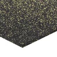 Černo-žlutá gumová podlahová deska (puzzle - roh) FLOMA FitFlo SF1050 - délka 50 cm, šířka 50 cm, výška 1,6 cm