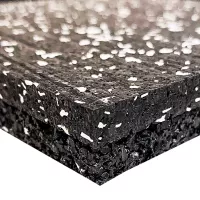 Černo-bílá gumová dvouvrstvá antivibrační podlahová deska FLOMA Sandwich - délka 200 cm, šířka 100 cm, výška 1,8 cm