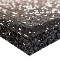 Černo-bílá gumová dvouvrstvá antivibrační podlahová deska FLOMA Sandwich - délka 200 cm, šířka 100 cm, výška 2,8 cm