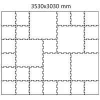 Černo-bílá gumová modulová podlahová deska (puzzle - střed) FLOMA Sandwich - délka 100 cm, šířka 100 cm, výška 1,8 cm