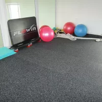Černo-šedá gumová podlahová deska FLOMA IceFlo SF1100 - délka 200 cm, šířka 100 cm, výška 2 cm