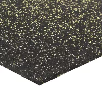 Černo-žlutá gumová podlahová deska (puzzle - okraj) FLOMA FitFlo SF1050 - délka 50 cm, šířka 50 cm, výška 1 cm