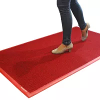 Červená textilní vstupní rohož FLOMA Perla - 100 x 200 x 1,1 cm
